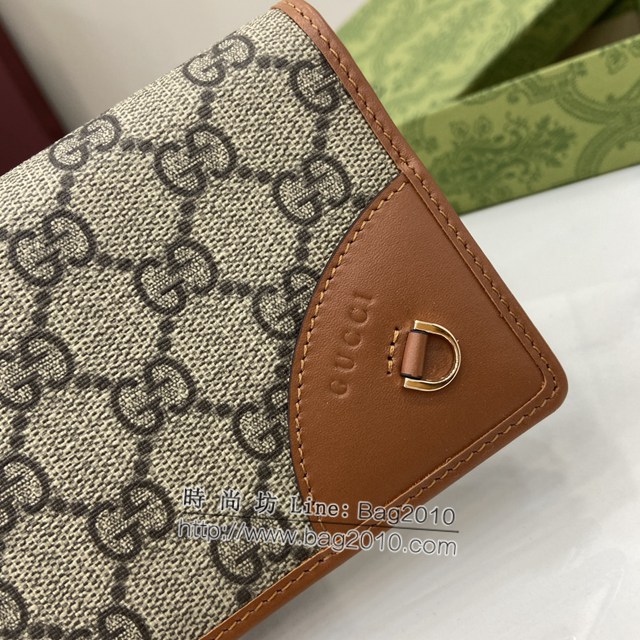 Gucci專櫃古馳最新款Emblem系列翻蓋長夾錢包 jh2411型號：821802
